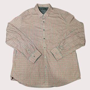 Kenneth Cole New York Button Down Shirt Mens XXL Grey With Red Plaid Long sleeve